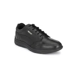 MONDAIN Men Black Leather Sneakers
