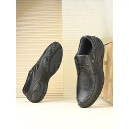 MONDAIN Men Leather Lace-Ups Sneakers