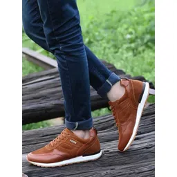 MONDAIN Men Leather Sneakers