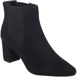 Monica PU Leather Block Heel Boot for Women