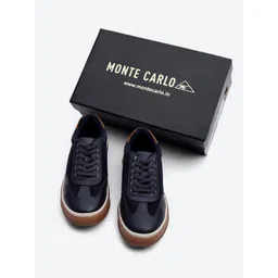 Monte Carlo Men Colourblocked Leather Sneakers