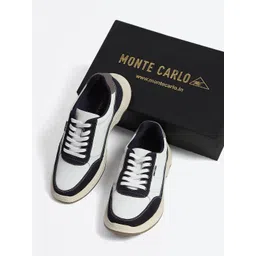 Monte Carlo Men Colourblocked Leather Sneakers
