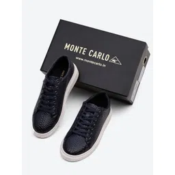 Monte Carlo Men Textured Leather Sneakers