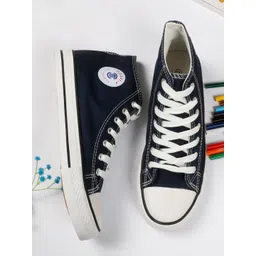 MOZAFIA Men Canvas Lace-up Casual High Top Sneakers