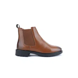 MOZAFIA Men Casual Block-Heeled Chelsea Boots