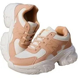 M/S. DARBAR Stores Comfortable Pink White High Heel Shoes & Sneakers & Boot for Women & Girls (Brown Pink, UK Footwear Size System, Adult, Women, Numeric, Medium, 7)