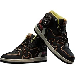 Naruto: Konoha High Top Men High Top Sneakers | Anime-Inspired Streetwear Shoes with Cushioned Sole & Utility Pouch