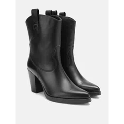 Nautica Women Leather Block Heel Boots