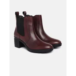 Nautica Women Mid-Top Block Heel Regular Boots