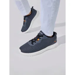 NEEMANS Men Textured Lace Up Mesh Sneakers