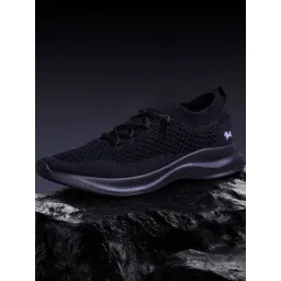 Neemans Men's Knit Glider Black Casual Sneakers