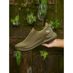 Neemans Men's ReLive Knit Olive Walking Shoes