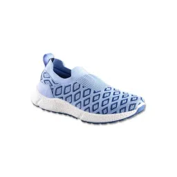 Neemans Women's Blue Crystal Knit Slip On Sneakers