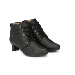 Neso Women Lace-Up Block-Heeled Ankle Boots