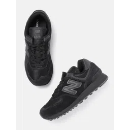 New Balance Men 574 Black Woven Design Sneakers