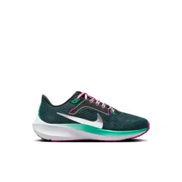 Nike Women's W AIR ZOOM PEGASUS 40 Deep Jungle, Black, White & Metallic Silver Running Shoes