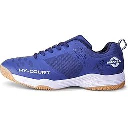 NIVIA HY-Court 2.1 Badminton Shoes for Men | Ultimate Footwear for Court Mastery | Padel Shoes | Pickleball Shoes | Non-Marking Court Shoes | Unleash Your Full Court Potential | (Navy Blue/Red/Yellow/Black)