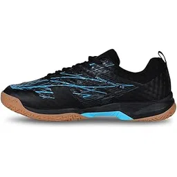 Nivia Powerstrike 3.0 Badminton Shoes for Men | Ultimate Pickleball, Padel, and Court Footwear | Badminton Sports Shoes | Best Non Marking Shoes | (Black/Blue) | Size UK03