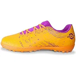 Nivia Rabona 2.0 Turf Football Shoes for Mens, Rubber Stud with PVC Synthetic Leather, Soft Cushion die Cut N R eva Sockliner, Light Weight die Cut Insole (Neon Citrus/Festival Fuchsia)