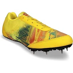 Nivia Zion-1 Running Spikes Shoes-Yellow