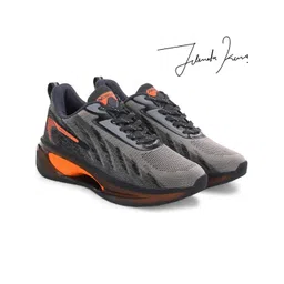 NOBELITE Men Grey & Orange Sneakers Casual Shoes