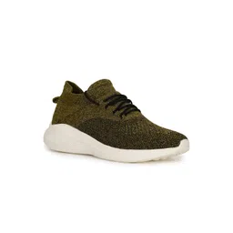 North Star Men Green Woven Design Sneakers