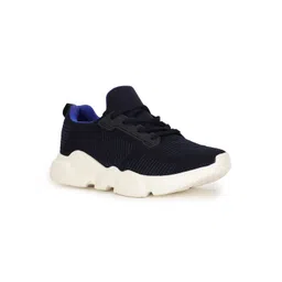 North Star Men Navy Blue Woven Design Sneakers