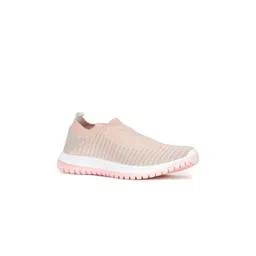 North Star Women Pink Woven Design PU Slip-On Sneakers