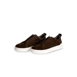 NOU Men Solid Suede Slip-On Sneakers Casual Shoes