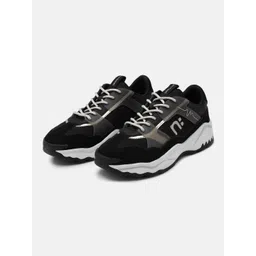 nubeat GROOVESTAR Black Leather Men Sneakers