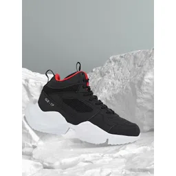 OFF LIMITS Men Black Mesh Mid-Top Non-Marking Shoes