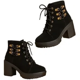 Offers Chic Women's Laced Boots | Trendy Ankle-Length Footwear for Every Season | Elegant, Sturdy & Chic Design | Casual to Parties | Trendy Boots for Girls & Women