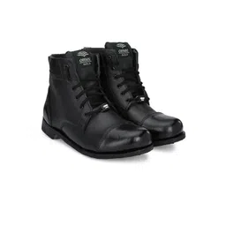 omee gold Men Leather Army Parade Drill Military Tactical Trekking Ankle Boots