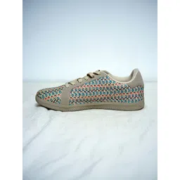 OMIZOO Women Woven Design PU Sneakers