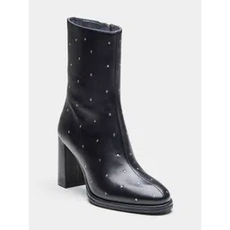 Oroh Women Samantha Stone Embellished Detailed Leather Regular Boots