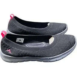 OSWAL Shoe Centre Women's Casual Shoes | Cotton Upper with EVA Sole | Memory Cushioned Insole Grey Black