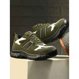 Ozarro Olive Synthetic Leather Casual Shoes