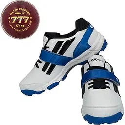 Pace White/Navy Cricket Shoes Size-4 with TR-777-R Cricket Leather Ball Alum Tanned Red