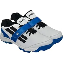 Pace White/Navy Cricket Shoes Size-5 with TR-555-R Cricket Leather Ball Alum Tanned Red