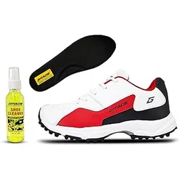 Pacer Cricket Shoes for Men with Memory Foam Comfort | Rubber Spike Cricket Shoes for Boys | Super Comfortable & Lightweight Cricket Shoes Men | Mens Cricket Shoes Red