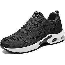 PAFHL Sneakers, Women's, Athletic Shoes, White, Black, Running Shoes, Lightweight, Breathable, Walking Shoes, Sports Shoes
