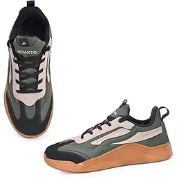 para x TurfDrive Men’s Sneakers | Lightweight & Cushioned Insole | Lace-Up Shoes with | Lace-Up Shoes for Casual Outings,Walking & Gym | Anti-Skid Rubber Sole for Non-Marking Activity