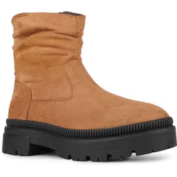 Party Wear Solid Round Toe Block Heel Ankle Boots Boots For Women