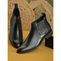 pelle albero Men Leather High-Top Chelsea Boots