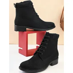 Pelle Albero Women's Black Derby Boots