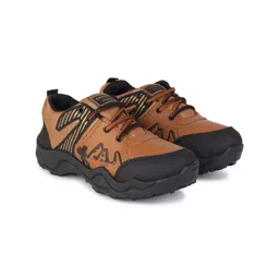 PENNEN Men Textured Mesh Lace Ups Casual Sneakers