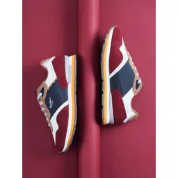 Pepe Jeans Men Colourblocked Round Toe Lace-up Sneakers