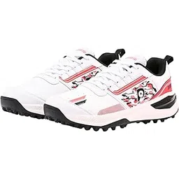 Performer 1 Rubber Studs Cricket Shoes | Black/Red/White | Lightweight & High-Grip Cricket Footwear| Professional Cricket Shoes