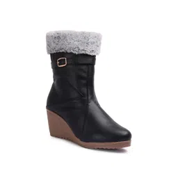 Picktoes Women Faux Fur Trim Boots