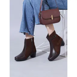 PLANET WALK Women Casual Block-Heeled Chelsea Boots